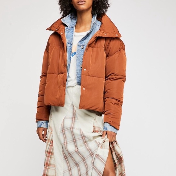 Free People Jackets & Blazers - Free People Weekender Puffer Spice Brown Size L